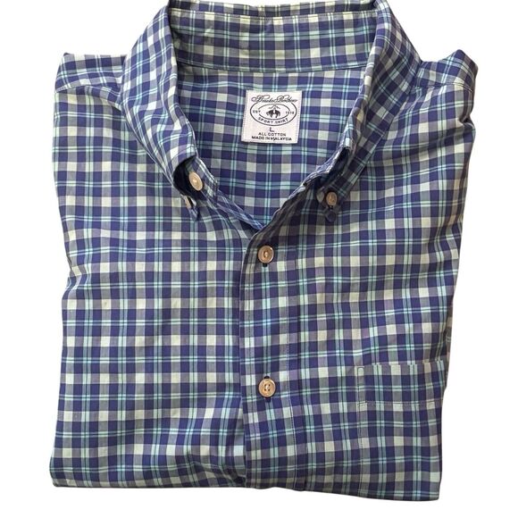 Brooks Brothers Sport Men's Size Large Button Down Blue/Lt. Blue Checked Shirt - Picture 4 of 6